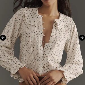 Anthropologie Pilcro Kiera cotton blouse size S